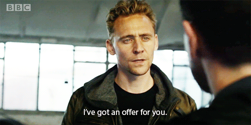 I just got an offer for you jonathan pine the night manager GIF on GIFER -  by Tygralen