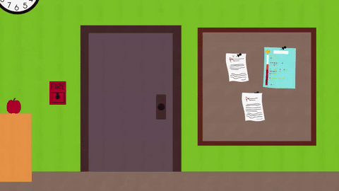 animated classroom door