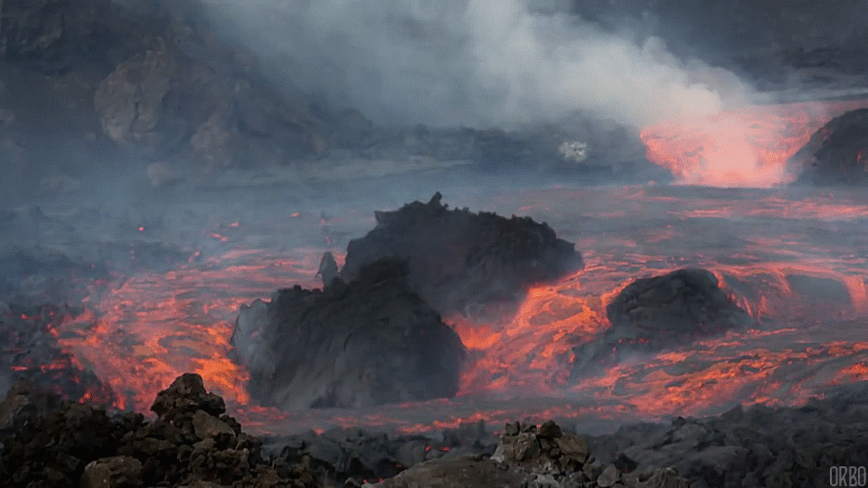 Мауна-Лоа вулкан. Извержение вулкана Мауна Лоа. Текущая лава. Извержение вулкана гиф. Кипящая земля
