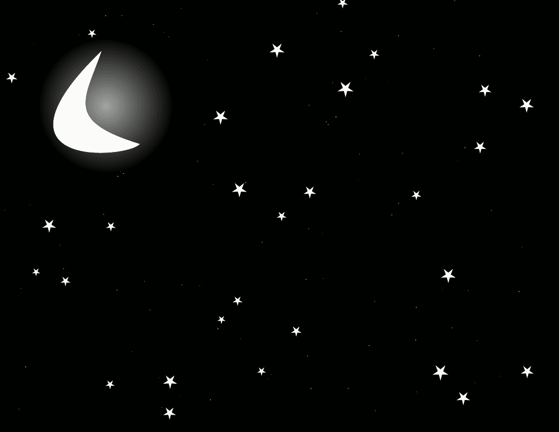 animated stars and moon