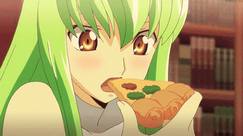 Anime girl eating gif