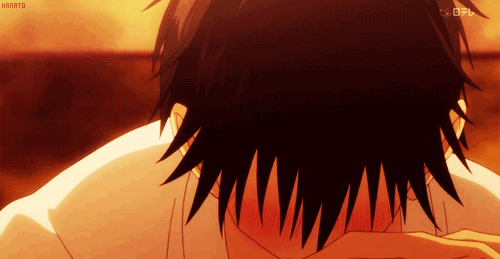 Anime guy blushing gif