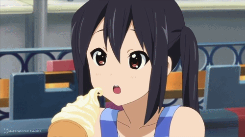 Anime girl eating ice cream gif