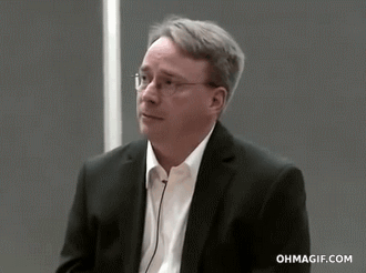 linus Torvalds showing his middle finger towards the camera and at nvidia