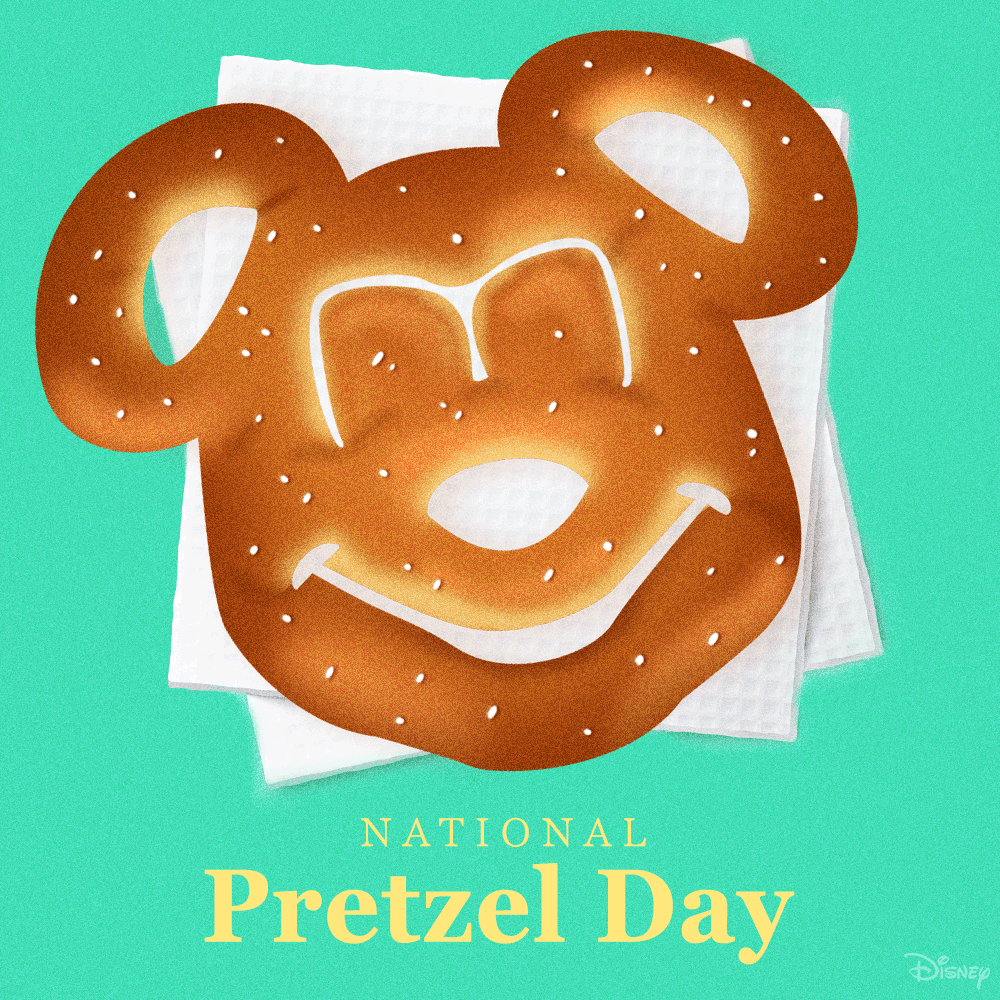 Скачать гифку микки маус, national pretzel day, ммм, - анимированный gif ня...