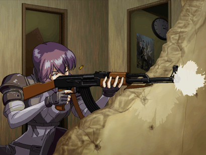 Anime girl gun gif