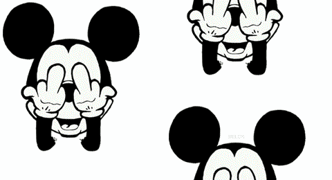 mickey mouse middle finger gif