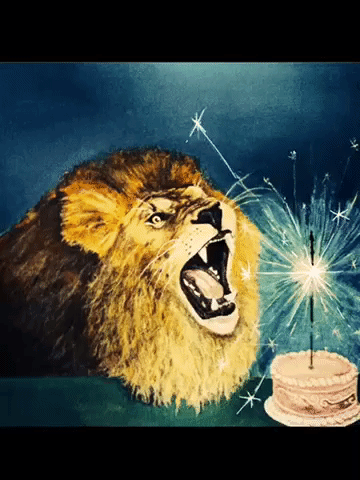 Lion party illustration GIF on GIFER by Agagas