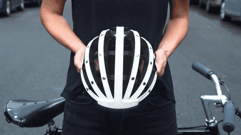 Image result for New 260g Foldable Road Bicycle Helmet GIF