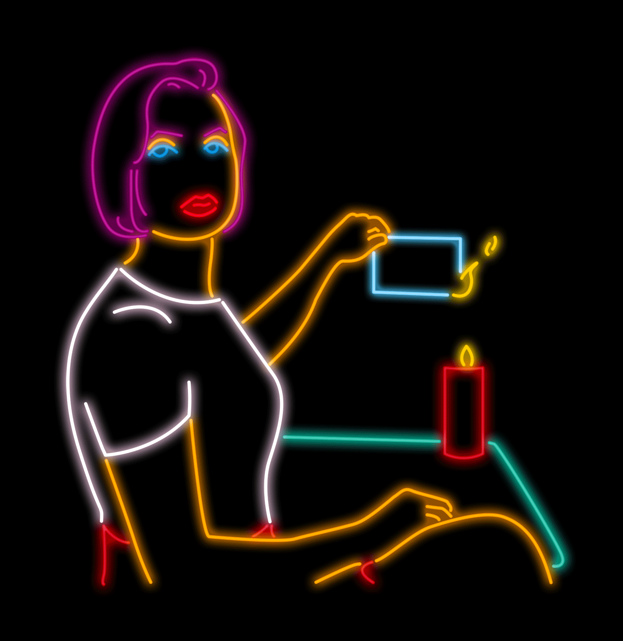 Artists On Tumblr Illustration Neon GIF On GIFER By Faesar