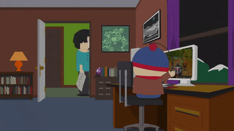 Игра стэн. Стэн марш за компьютером. Рэнди марш Мем за компом. Home task gif. Welcome to the game gif.