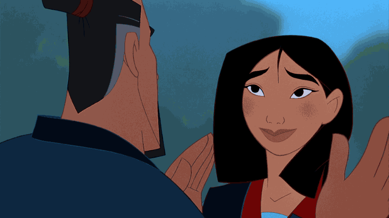 Image result for mulan hugs her father gif