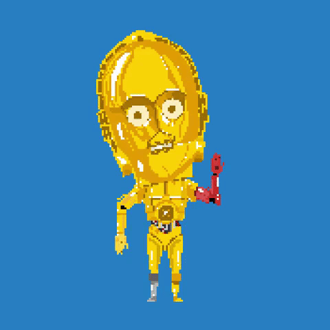 C3po Звездные войны pixelart. Пиксельный жёлтый человек. C-3po гиф. Робот Пискельарт анимация. Бил анимации
