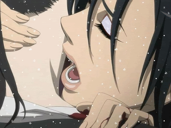 Anime biting gif