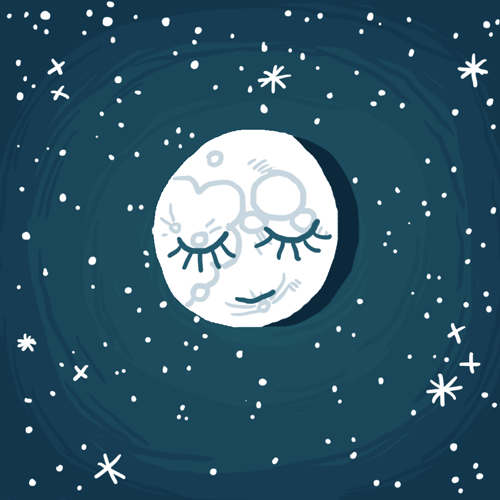 Гифка луны и звезд