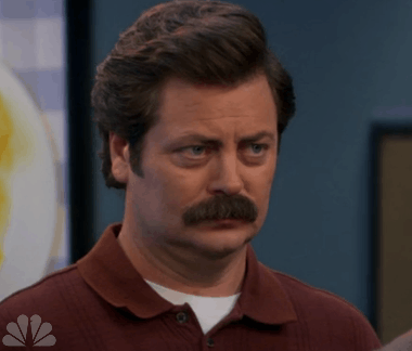 Image result for ron swanson smiles gif