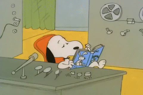 GIF snoopy reading peanuts - animated GIF on GIFER - by Bludwing