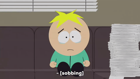 On this animated GIF: south park, butters stotch, crying, from Wrathblade D...