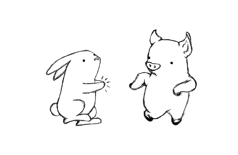 Pig rabbit tiger GIF on GIFER by Saigrinn