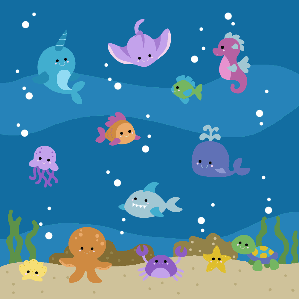Ocean Animals Cartoon Gif - digiphotomasters