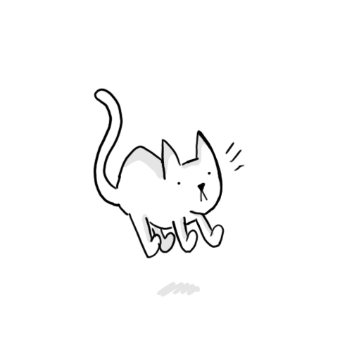 stunned cat cartoon