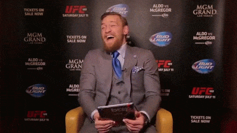 Image result for conor mcgregor laughing gif