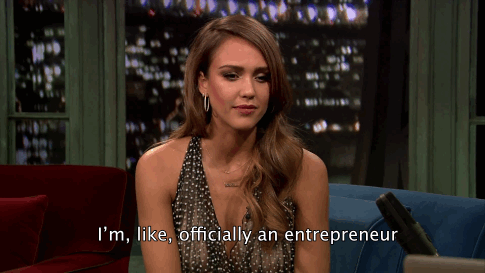 'I'm, like, officially an entrepreneur,' says a lady on a talk show.