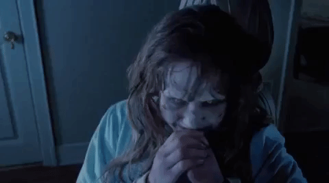 Laugh the exorcist giggle GIF - Find on GIFER