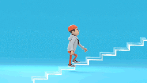 Stairs blue dj GIF - Find on GIFER