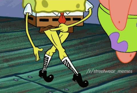Spongebob showing his socks