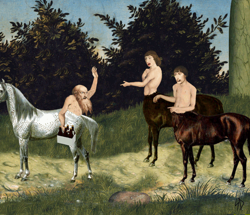 Village of centaurs. Табун кентавров. Стадо кентавров. Картина с кентаврами Ренессанс.