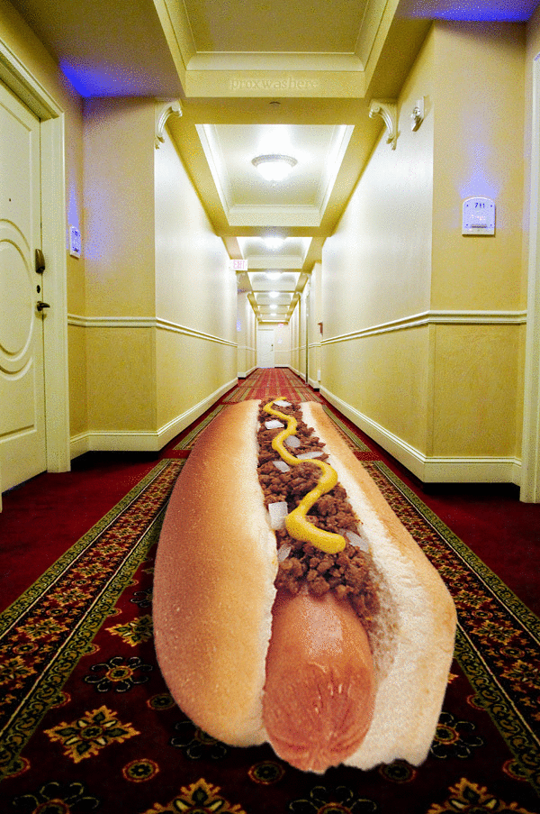 hot dog in a hallway hot dog in a hallway