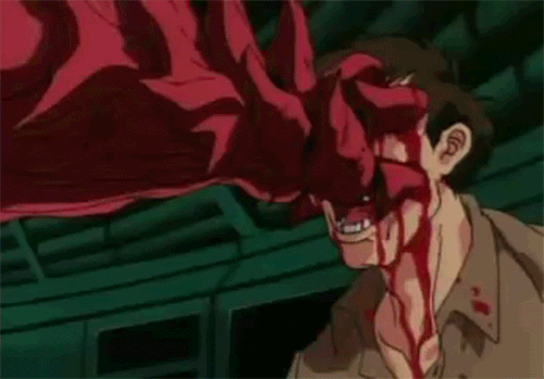 Anime girl gore gif