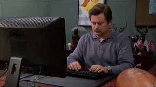 Image result for ron swanson computer gif