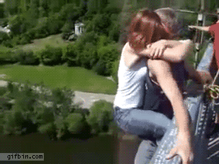 GIF tandem jumping bungee - animated GIF on GIFER