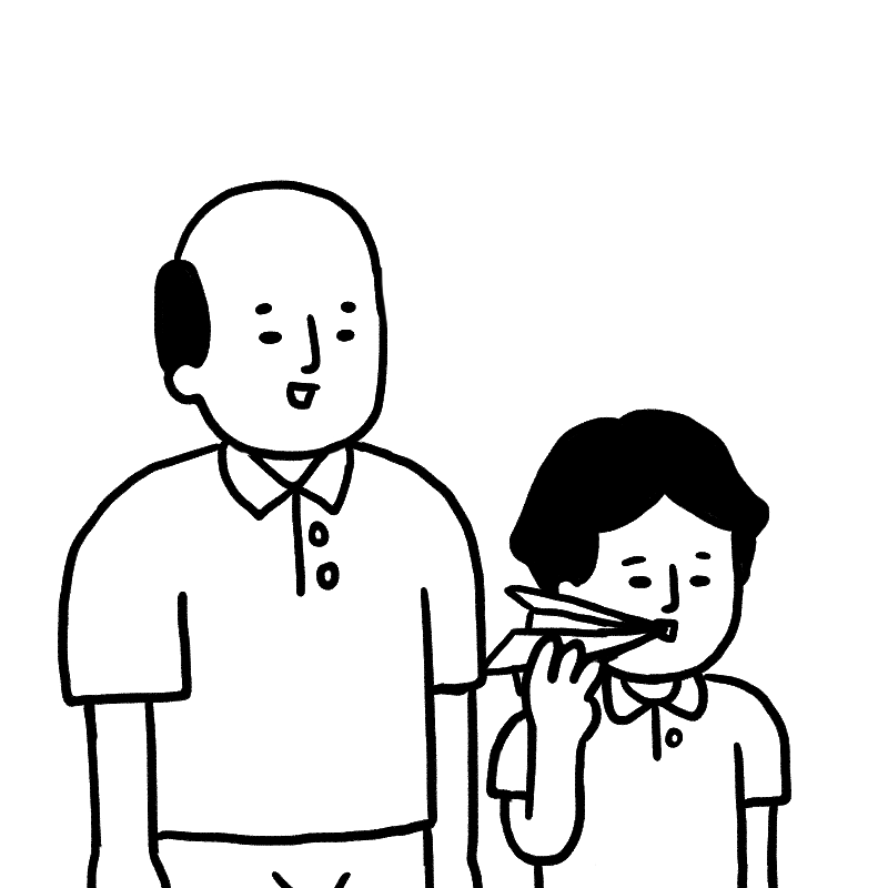 animated father and son