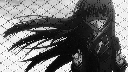 Гифка аниме черно белый рисунок гиф картинка, скачать анимированный gif на  GIFER