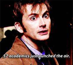 Image result for doctor who academics punched the air gif