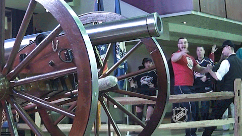 Image result for columbus blue jackets goal cannon animated gif