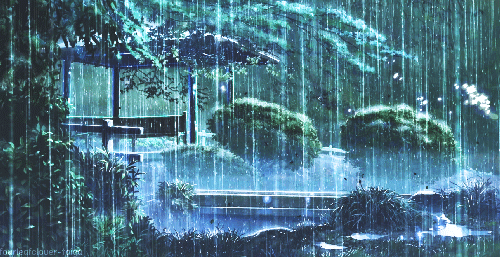 Beautiful, rain and garden gif anime #1374162 on animesher.com