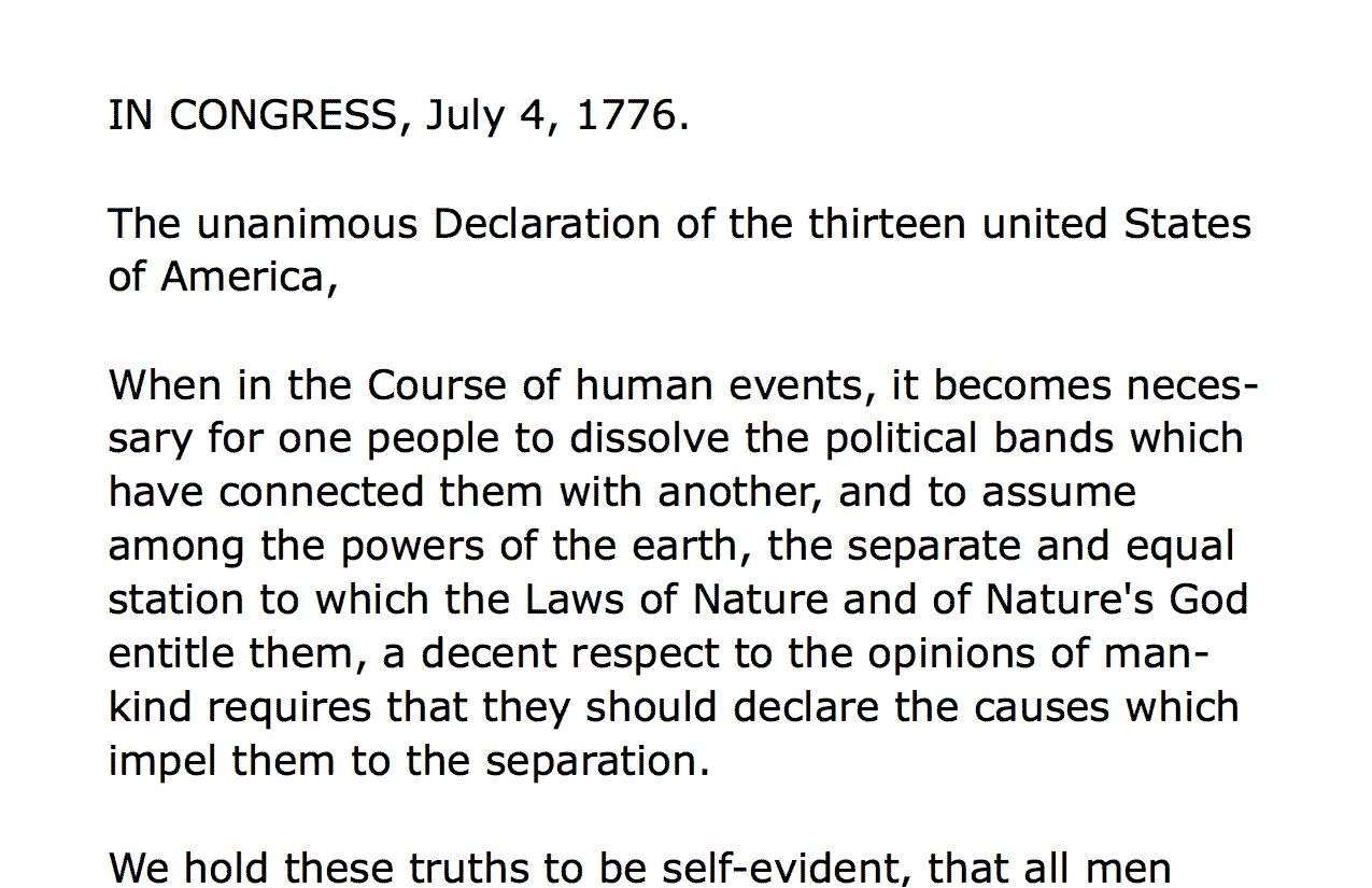 how to write the declaration of independence in an essay
