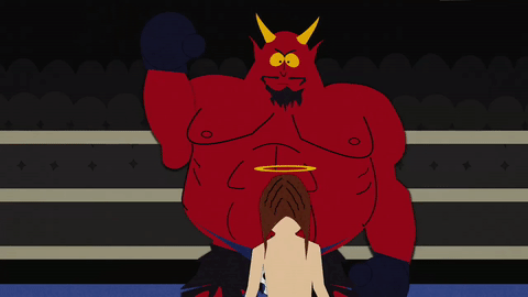 GIF animado: smacked satan jesus.