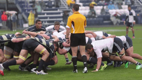 Scrum forward drive, number 8 score try