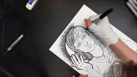Анимация человек рисует