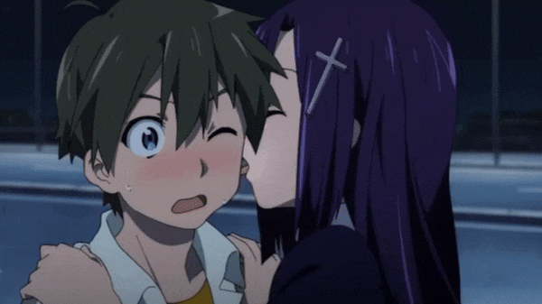 Anime biting gif
