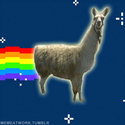 dancing rainbow llama gif