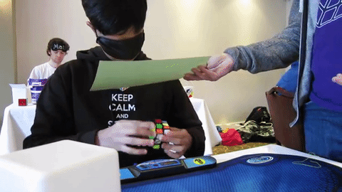 solving a Rubik's Cube blindfolded