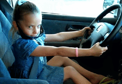 little girl in car gif