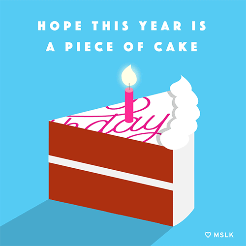 Скачать гифку с днем рождения, именинный пирог, piece of cake, - анимирован...