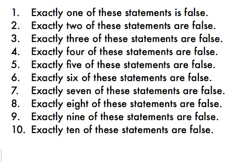 Point to the true statement. Are these statements true or false.
